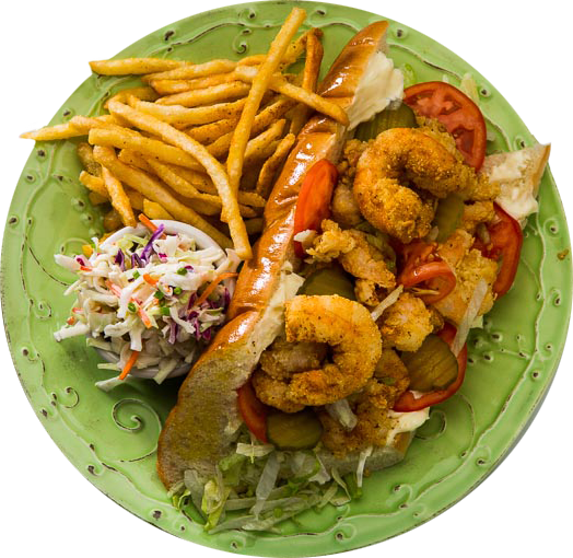 Plate of fried seafood