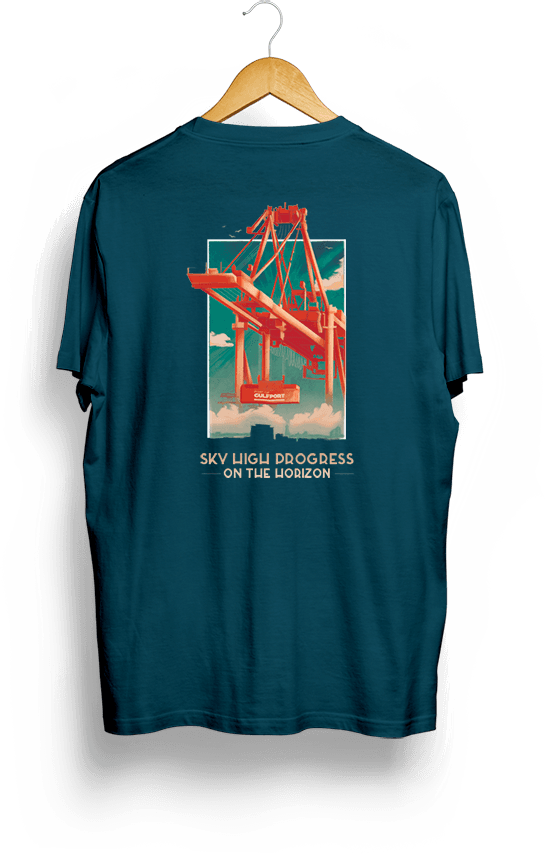 Back of Port of Gulfport Gantry Crane Shirt