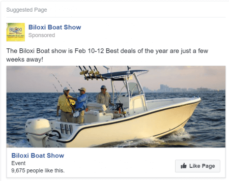 Biloxi Boat Show Facebook Ad